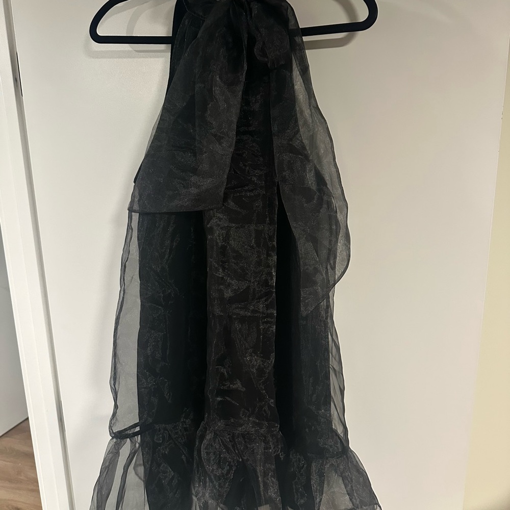 Maeve Black Sheer Mini Dress